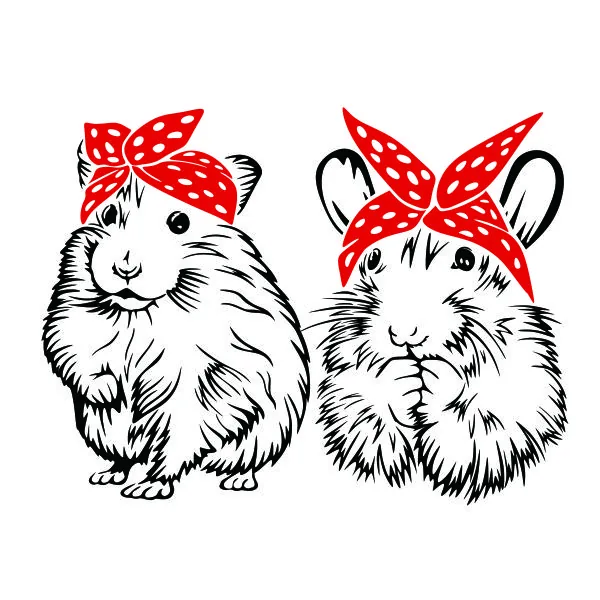 Bandana Hamster SVG Cuttable Design