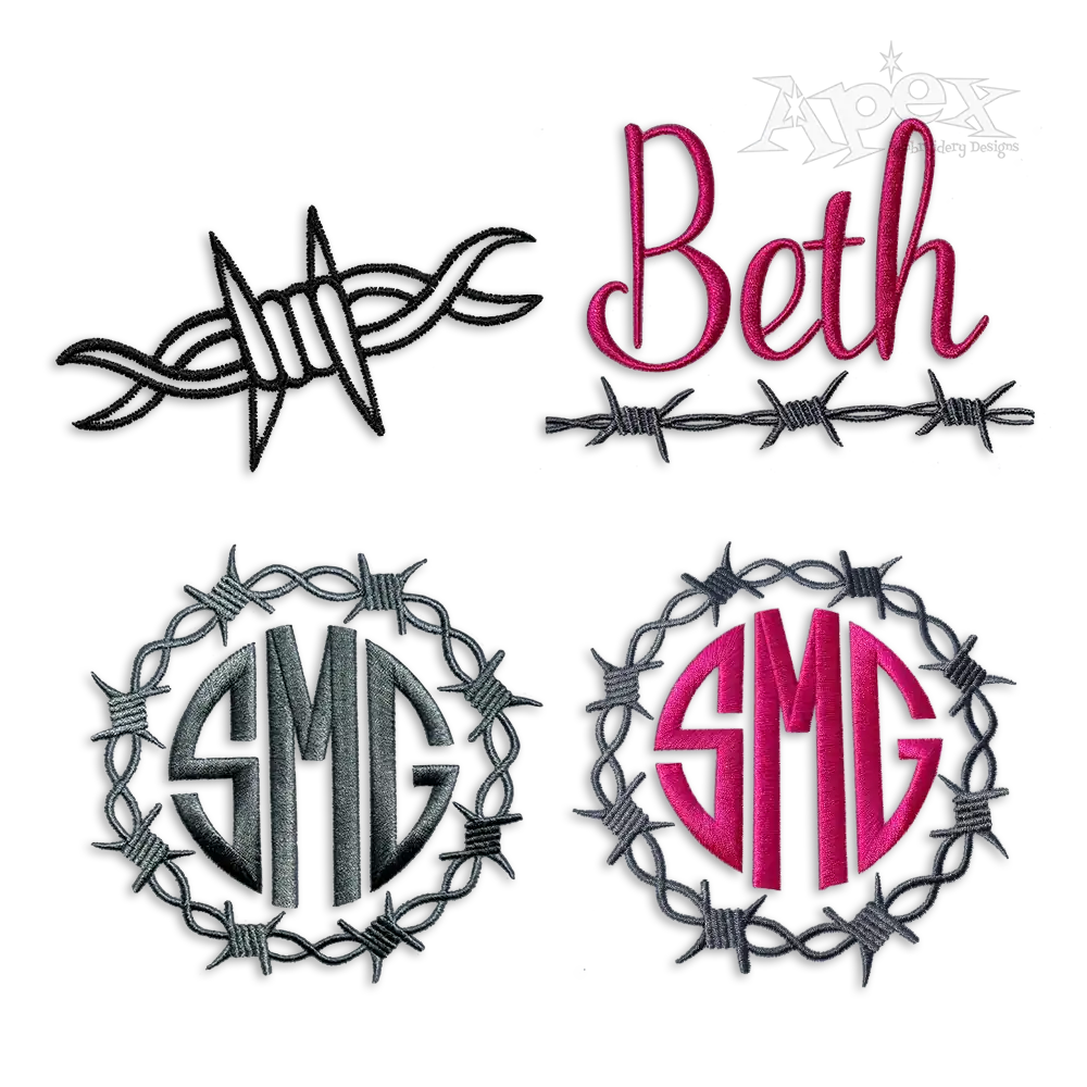 Barbed Wire Pack Embroidery Design