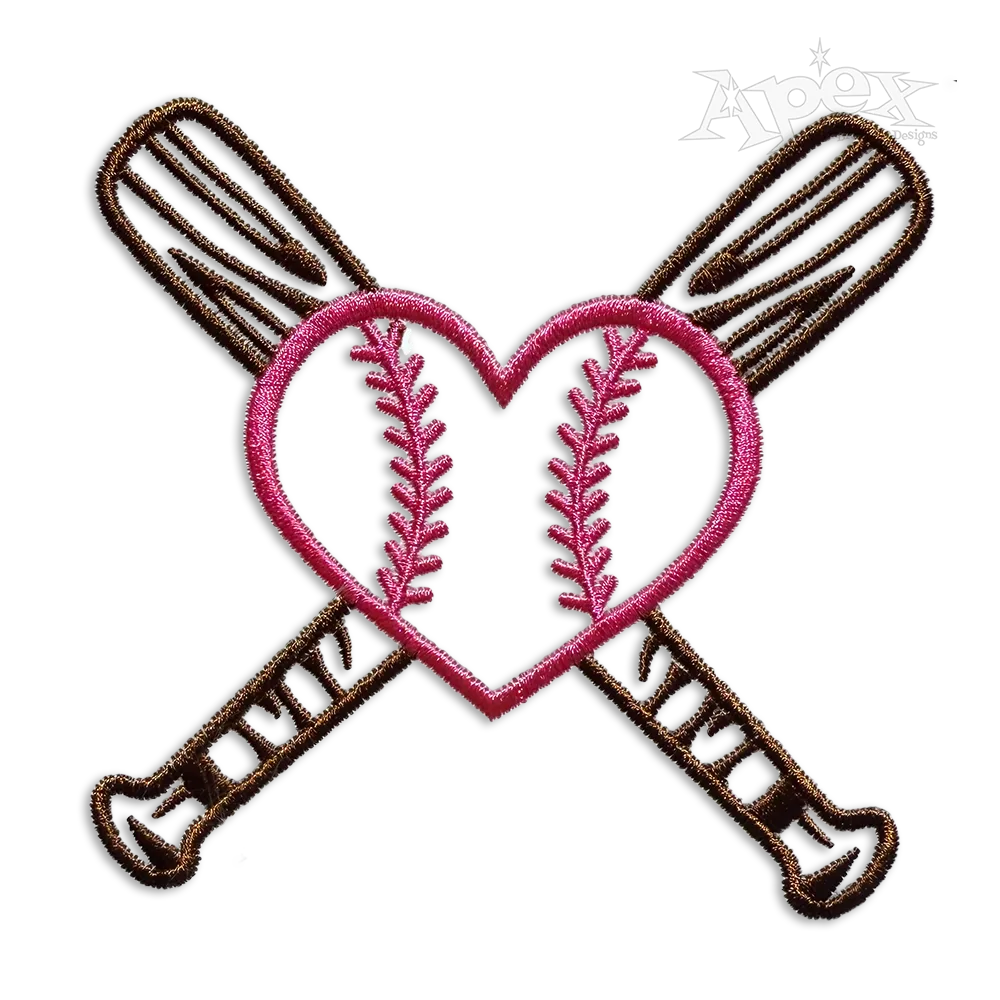 Baseball Heart Machine Embroidery Designs by Apex
