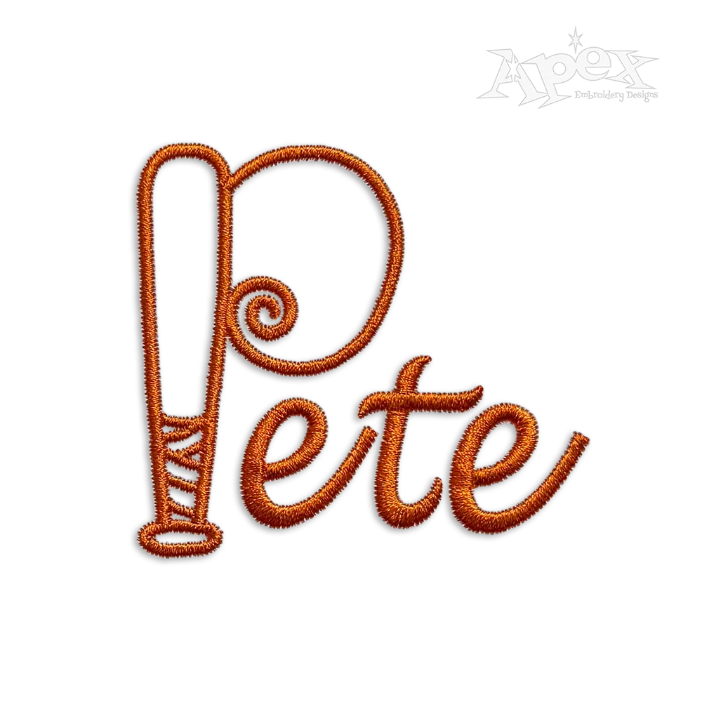 Baseball Machine Embroidery Font Alphabet by Apex Designs Art