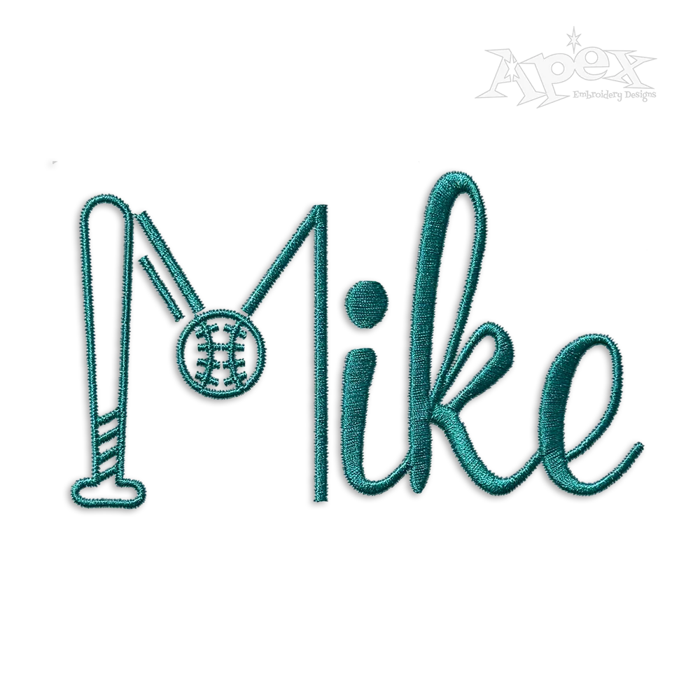 Baseball Softball Embroidery Font by Apex Designs