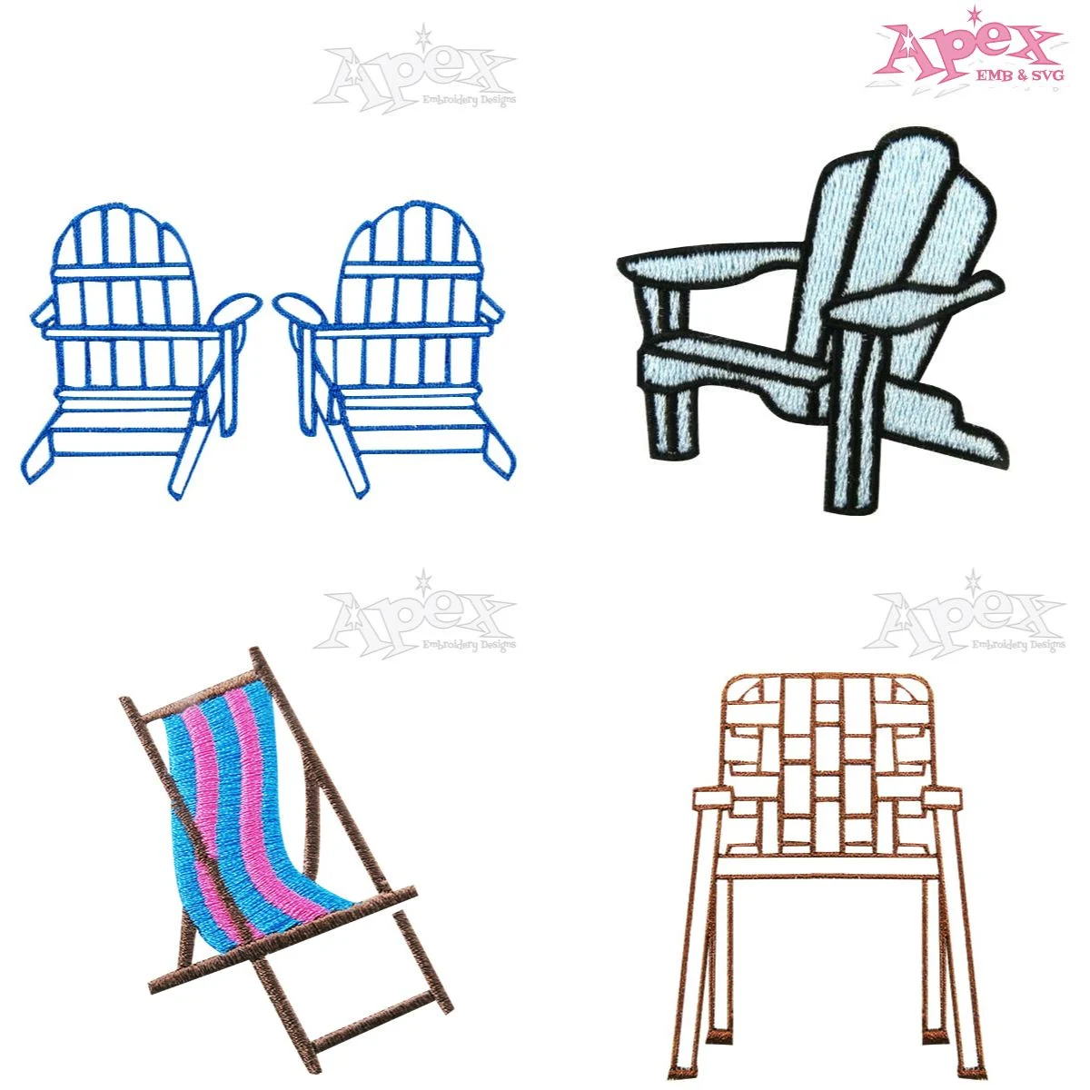 Beach Chair Embroidery Designs Bundle thumbnail