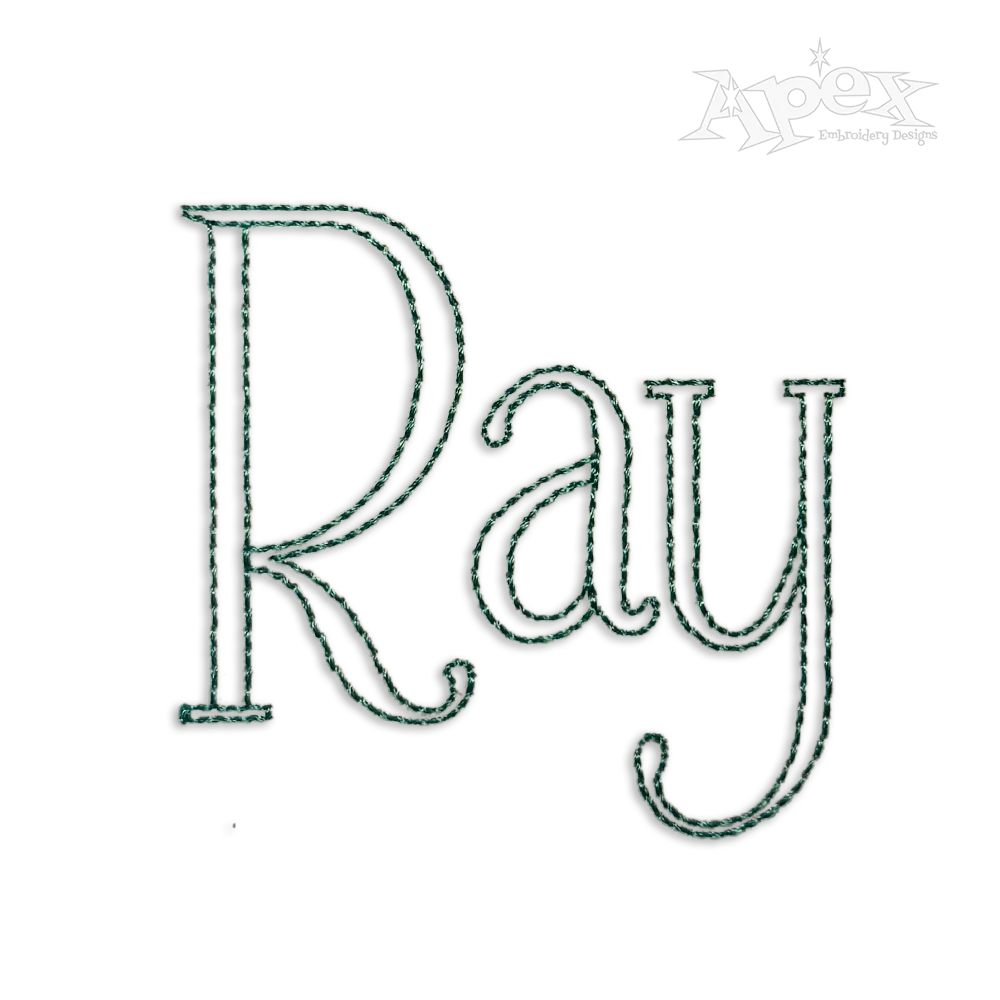 Bean Run Stitch Machine Embroidery Font by Apex
