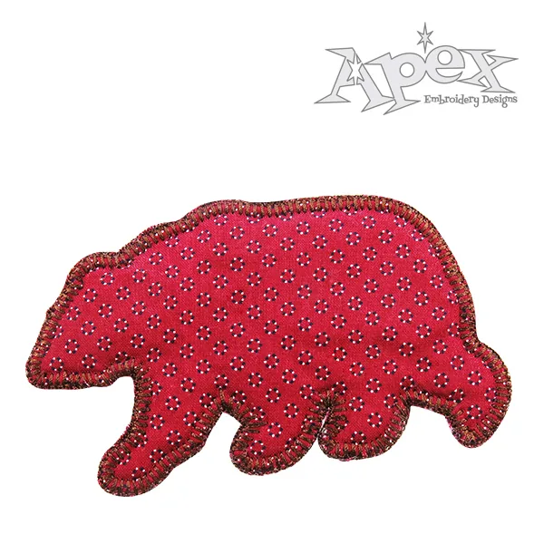 Bear Applique Embroidery Design #2