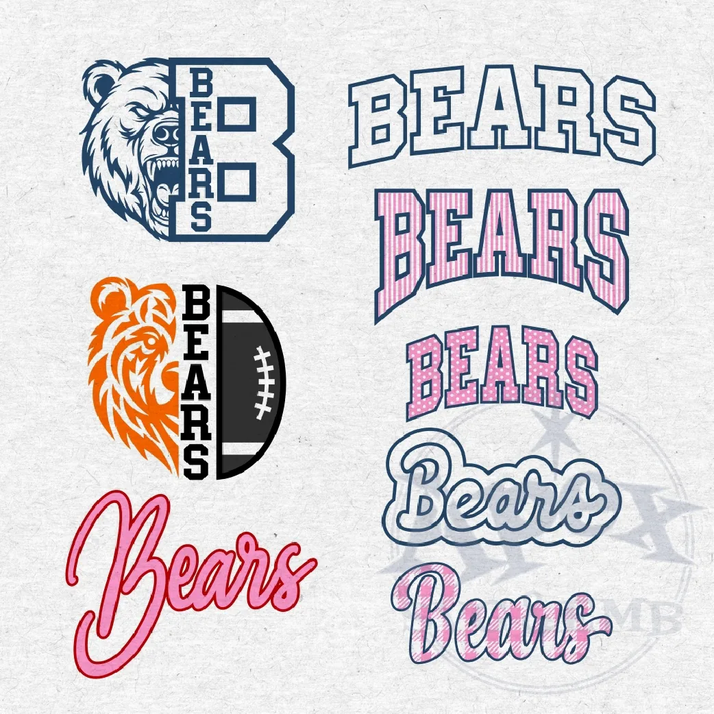 Bears School Mascot Sports Bundle Vector SVG PNG Design