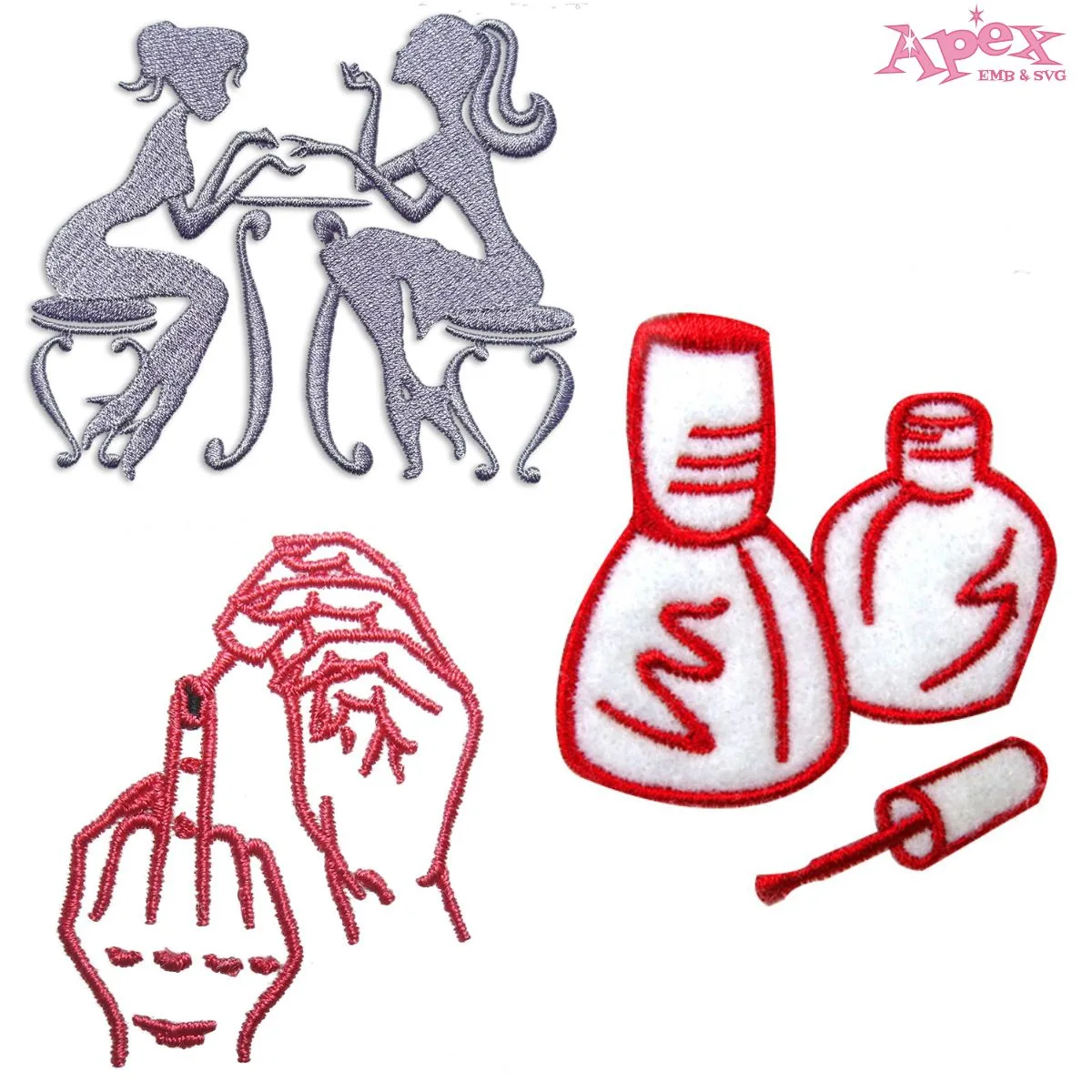 Beauty & Nail Salon Embroidery Designs Bundle