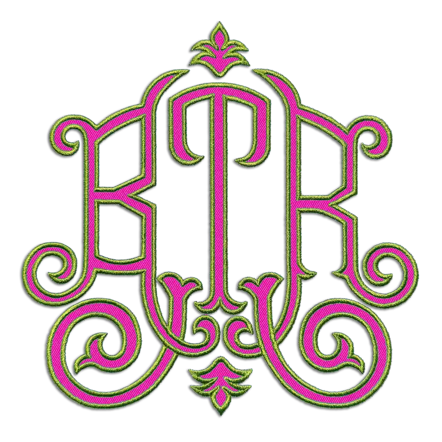 Pineapple Bespoke Pillow Embroidery Monogram Font BTK