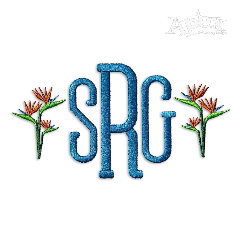 Bird of Paradise Flower Machine Embroidery Design by Apex