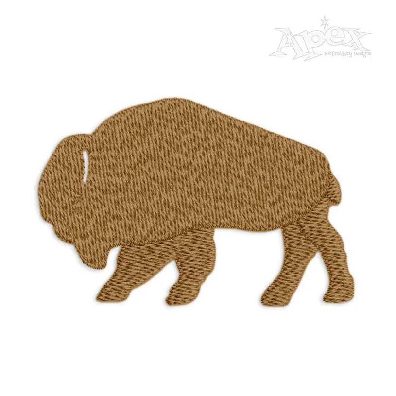 Bison Silhouette Embroidery Design