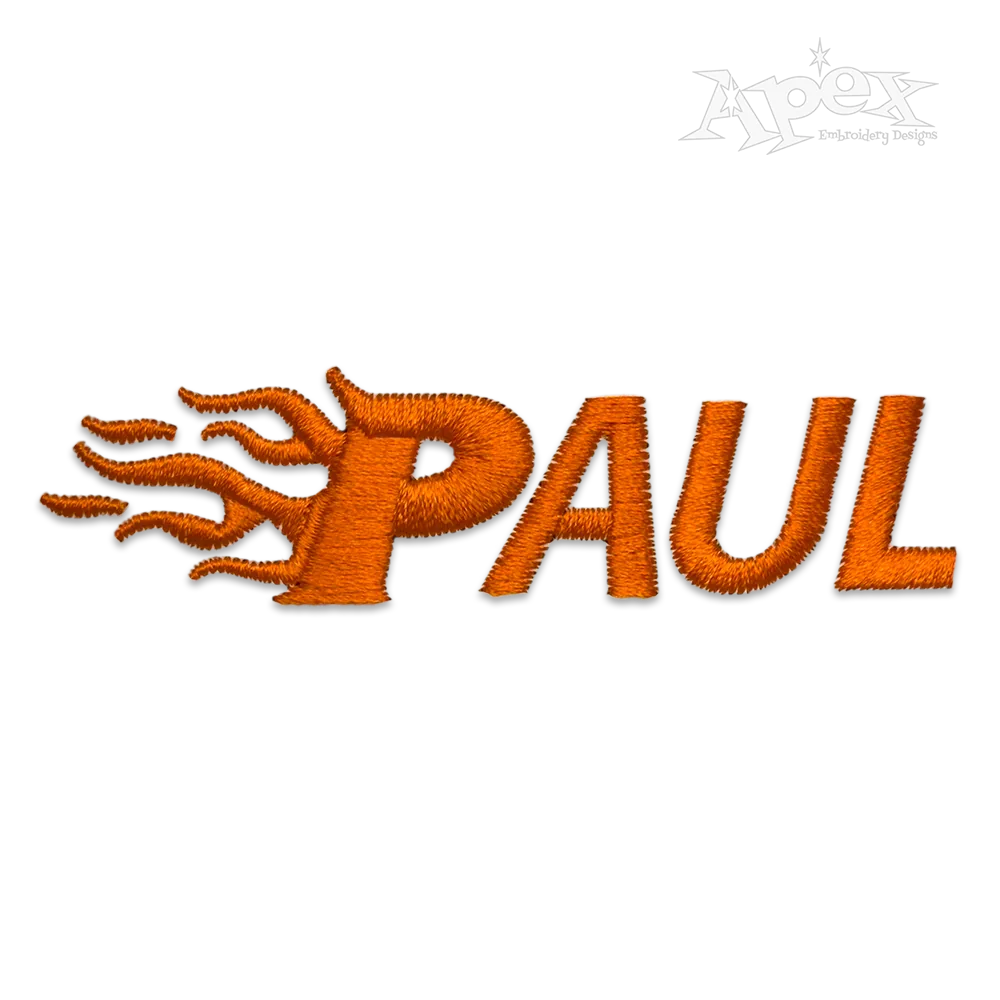 Fire Blaze Machine Embroidery Font by Apex