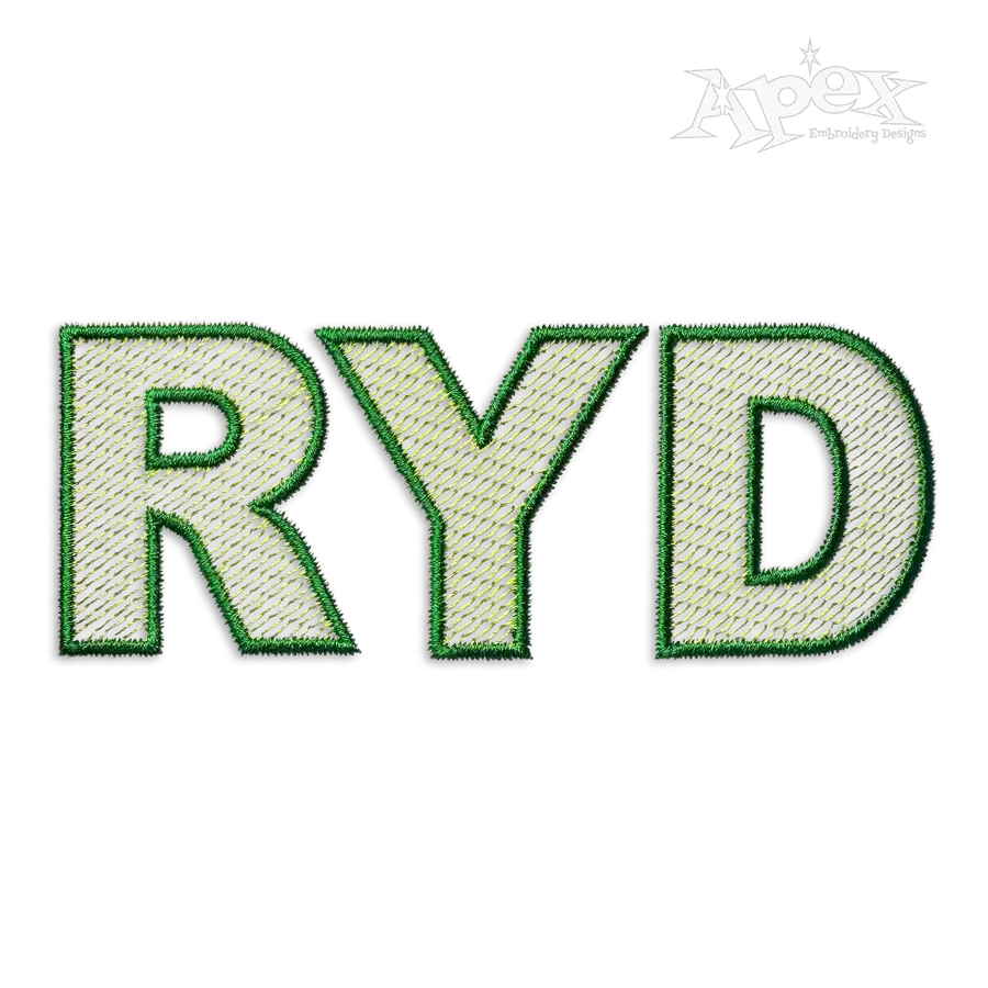 Block Sketch Machine Embroidery Font by Apex
