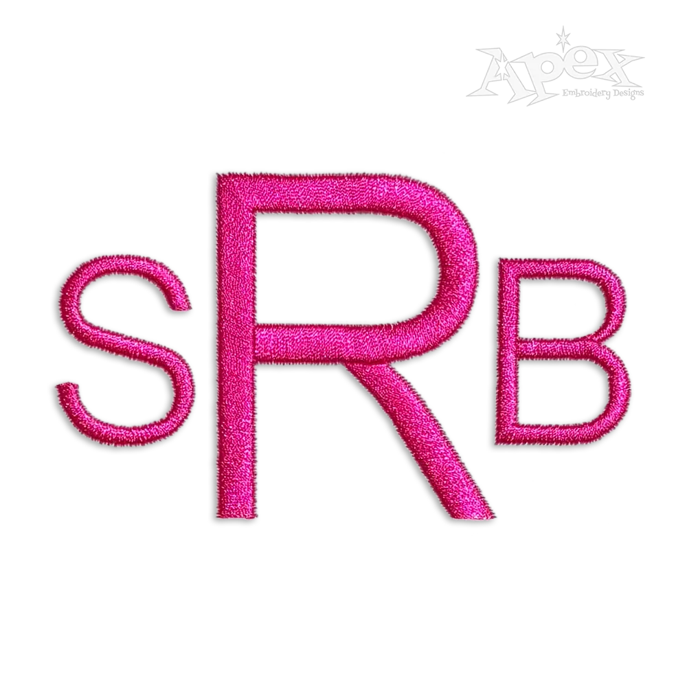 Block Type Alphabet Machine Embroidery Font Digitized by Apex Designs Art