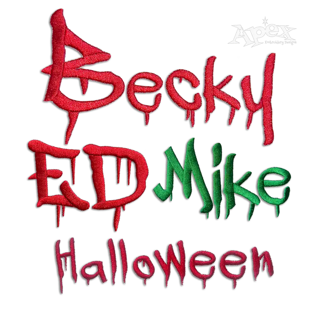 Blood Dripping Halloween Machine Embroidery Font by Apex All