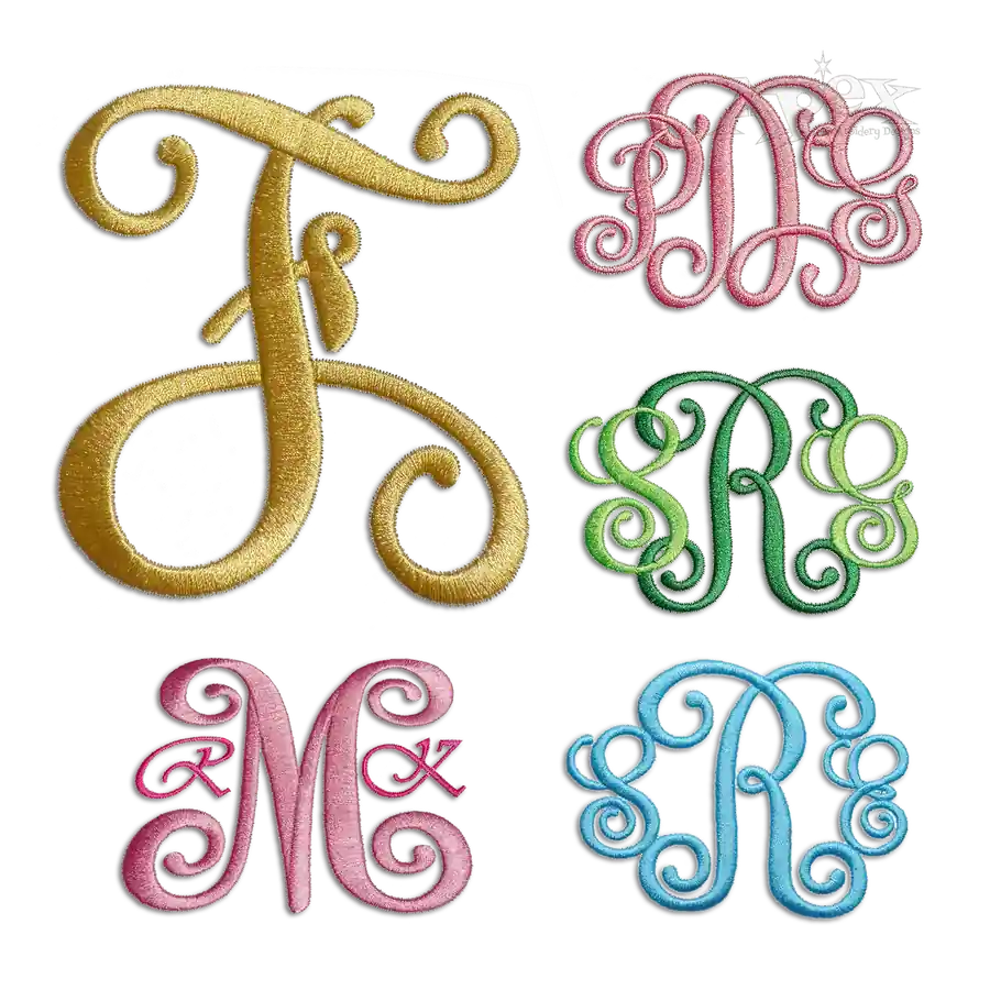 Bold Vine Interlocking Monogram Font by Apex