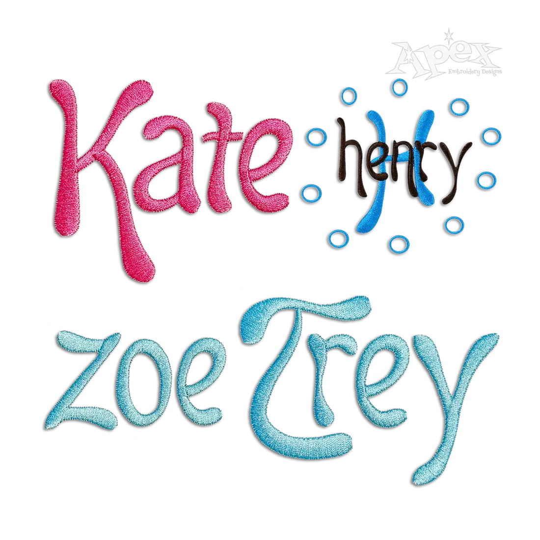 Boomerang Bold Machine Embroidery Fonts by Apex Designs All