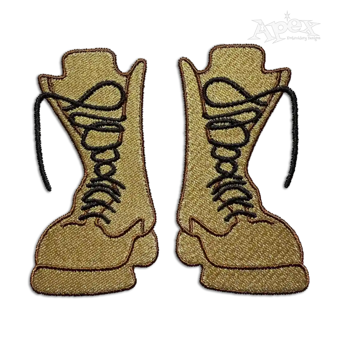Military Work Boots Machine Embroidery Designs Digitizing