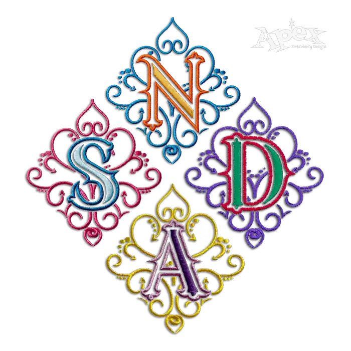 Dionne Machine Embroidery Font by Apex All