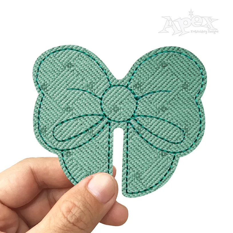 Bow Feltie ITH Embroidery Design