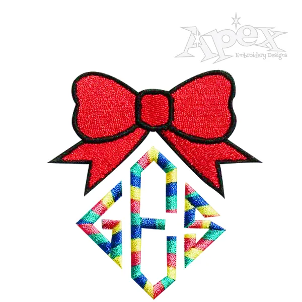 Bow Triangle Frame Embroidery Designs