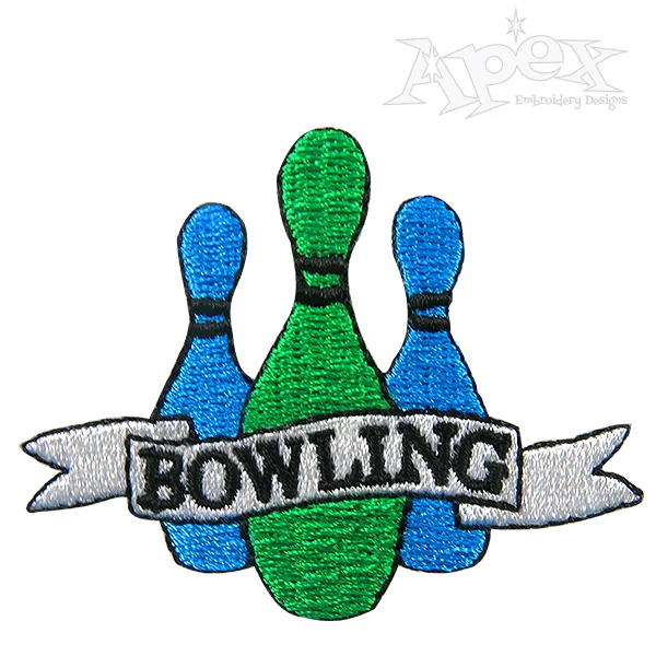 Bowling Logo Embroidery Design