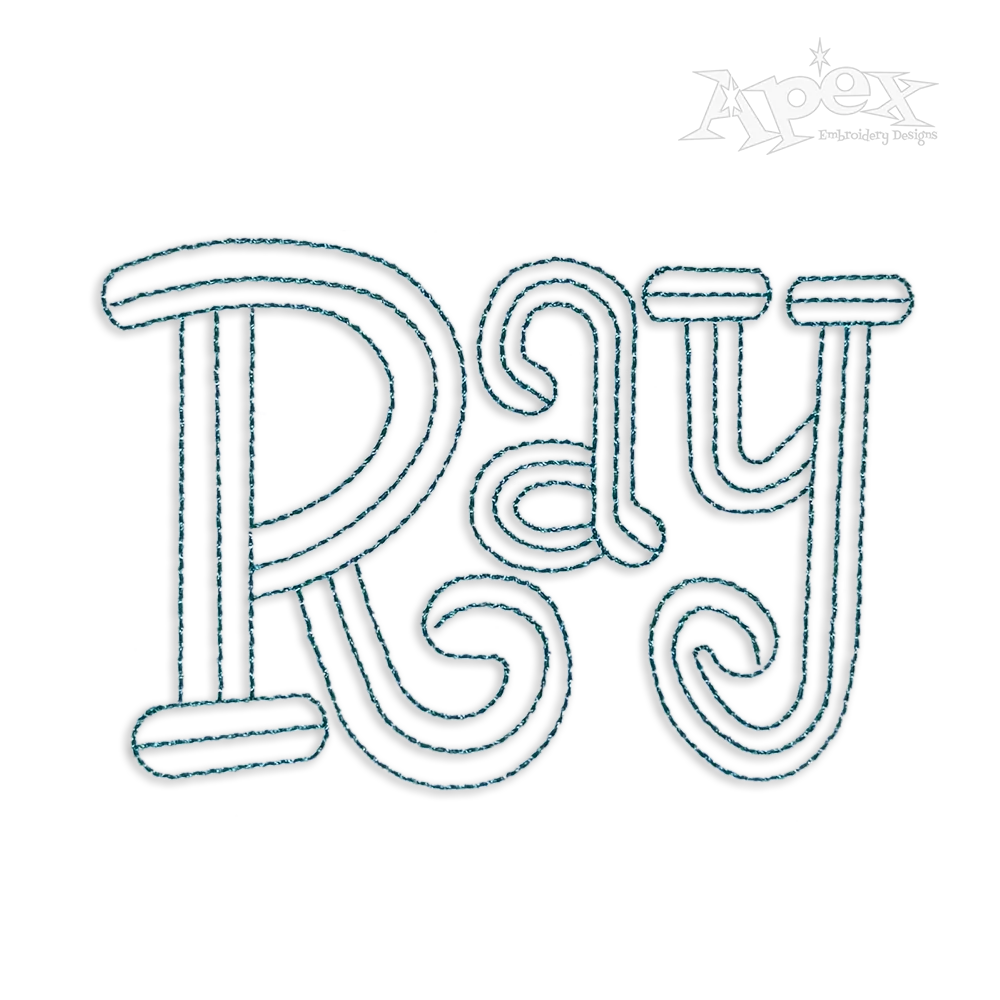 Boyz R Gross Sketch Embroidery Font by Apex Designs
