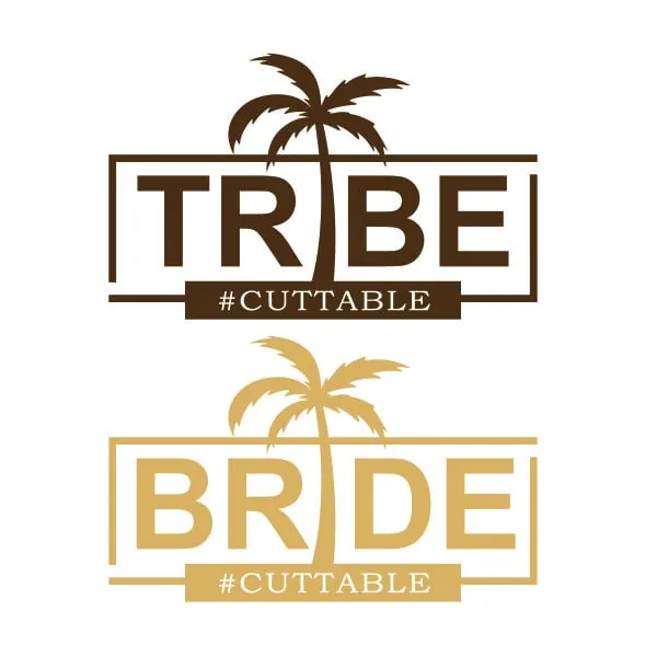 Bride Tribe Palm Tree SVG Cuttable Frame