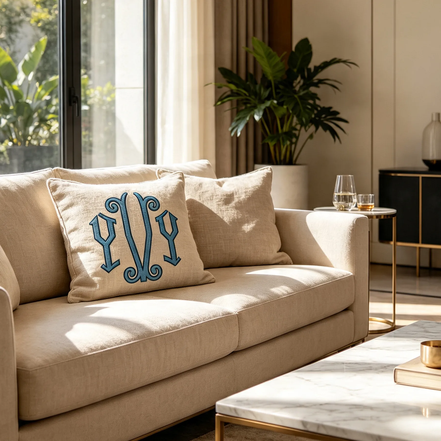 Pillow Bold Monogram Font | Split Initials | TTF OTF