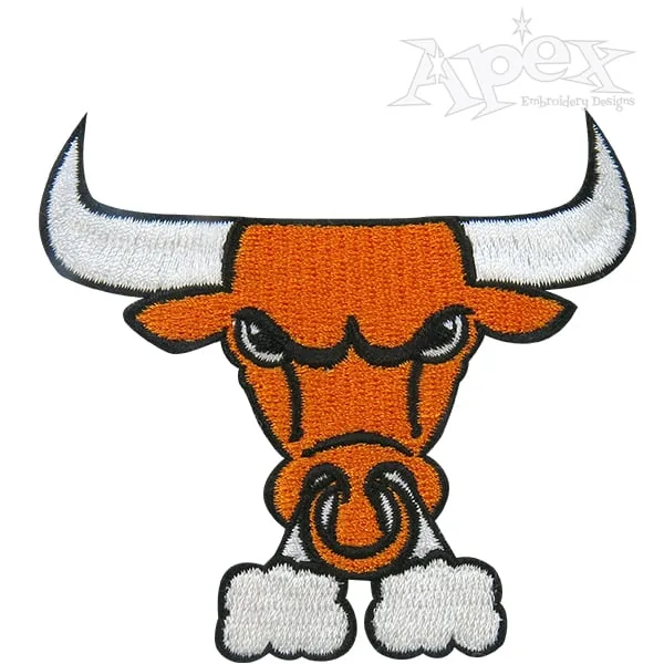 Bull Mascot Embroidery Design