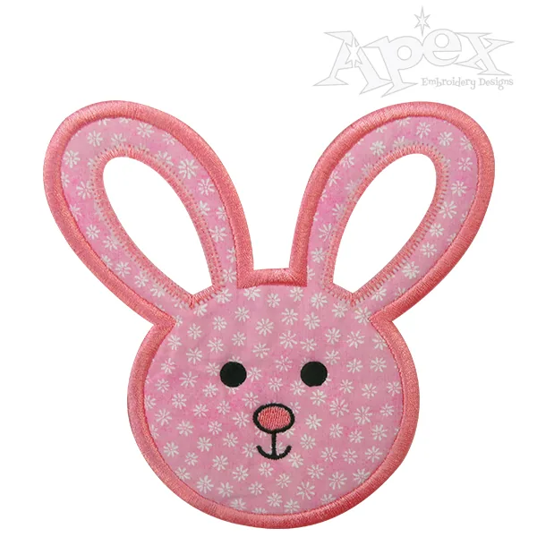 Bunny Head Applique Embroidery Design