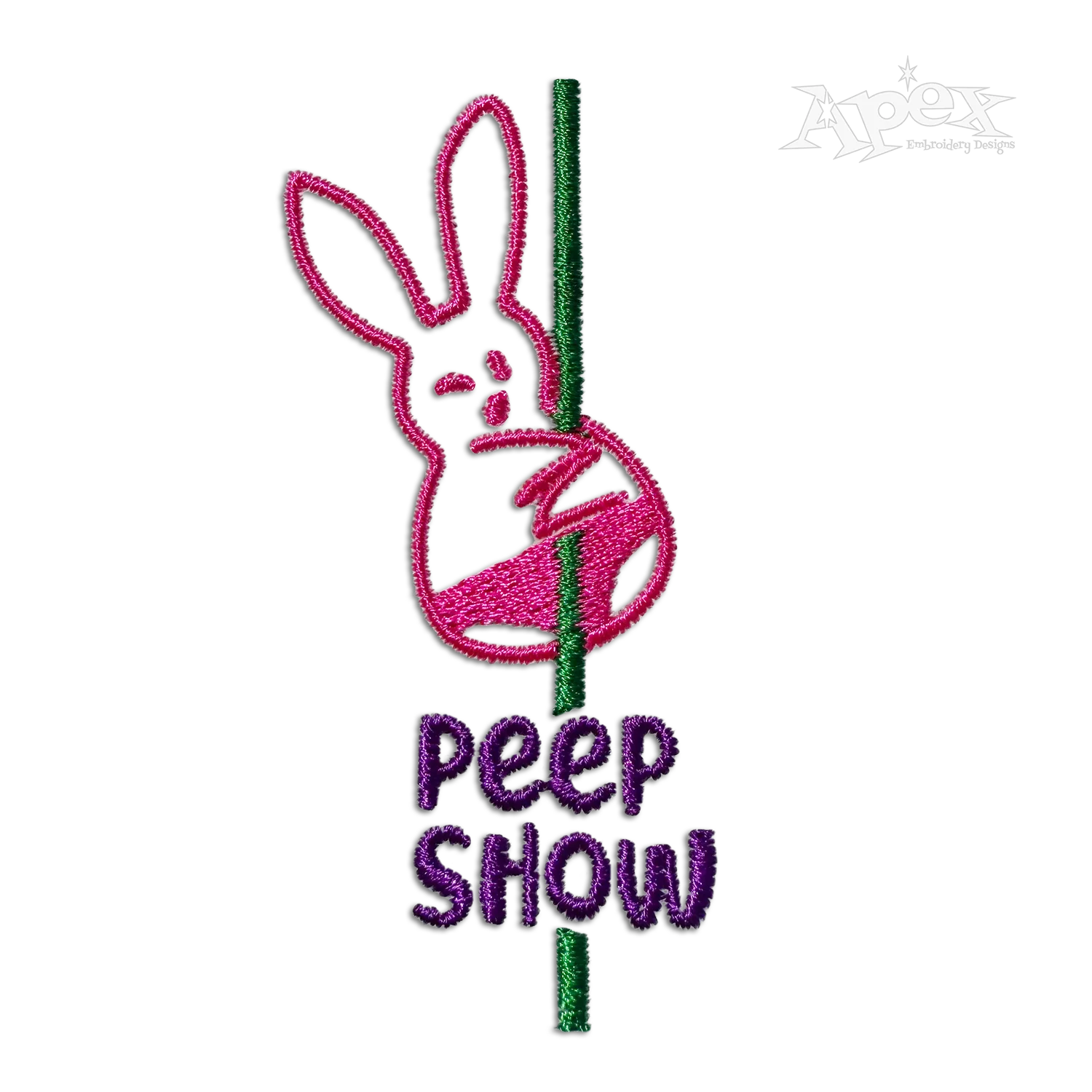 Easter Bunny Word Art Peep Show Machine Embroidery Design