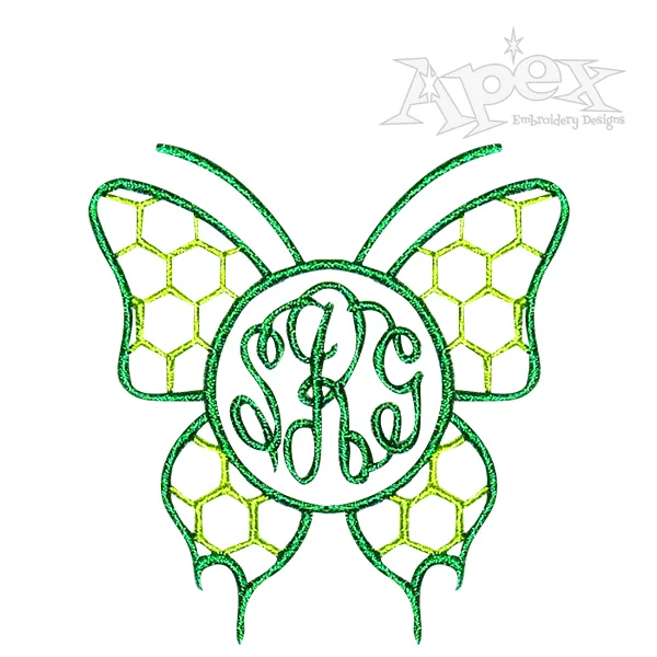Butterfly Monogram Frame Embroidery Designs