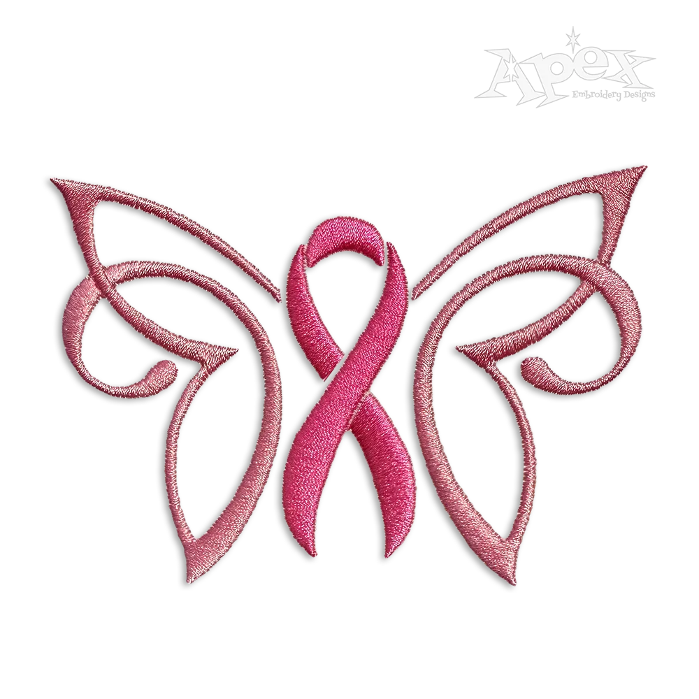 Butterfly Ribbon Machine Embroidery Design by Apex