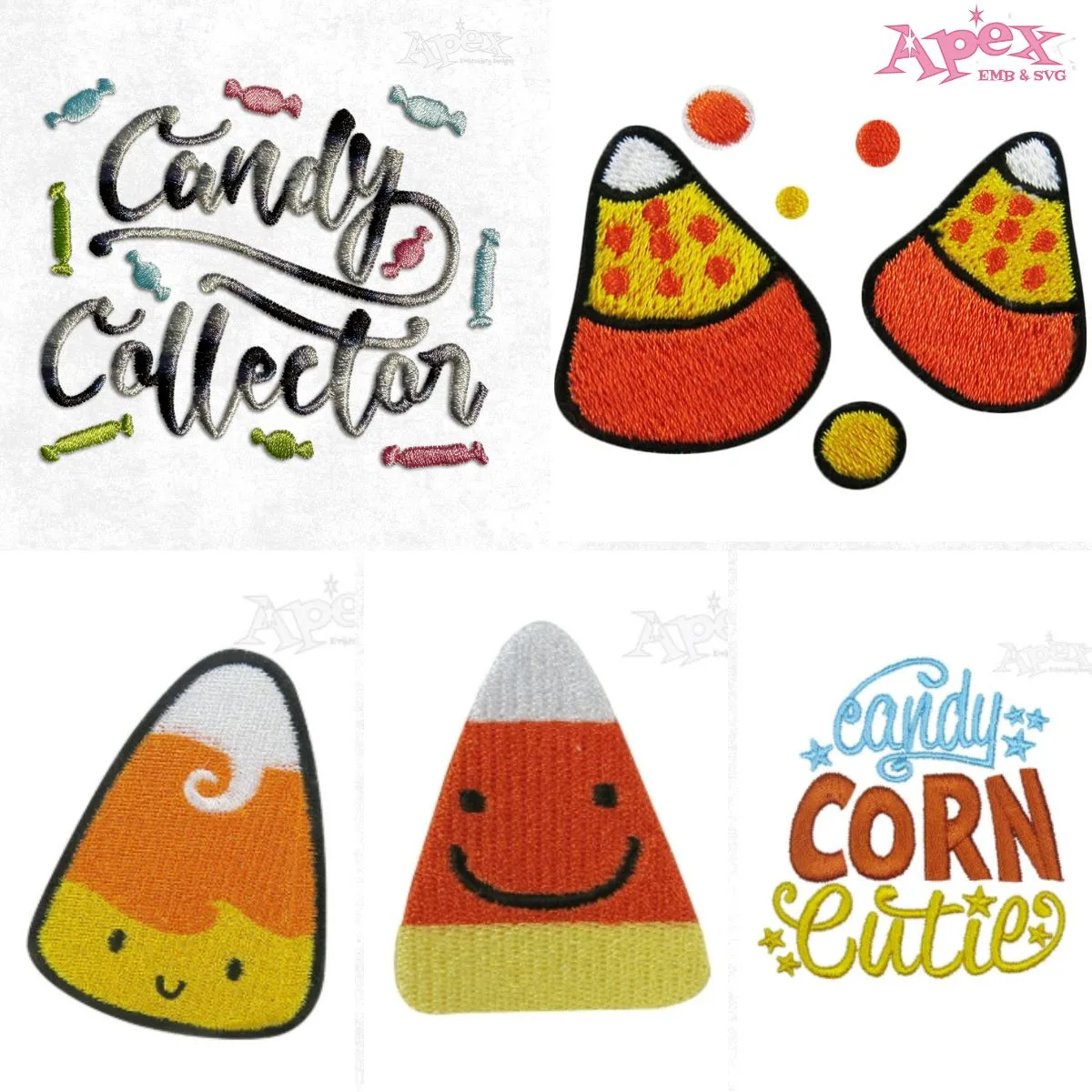 Candy Corn Embroidery Designs Bundle thumbnail