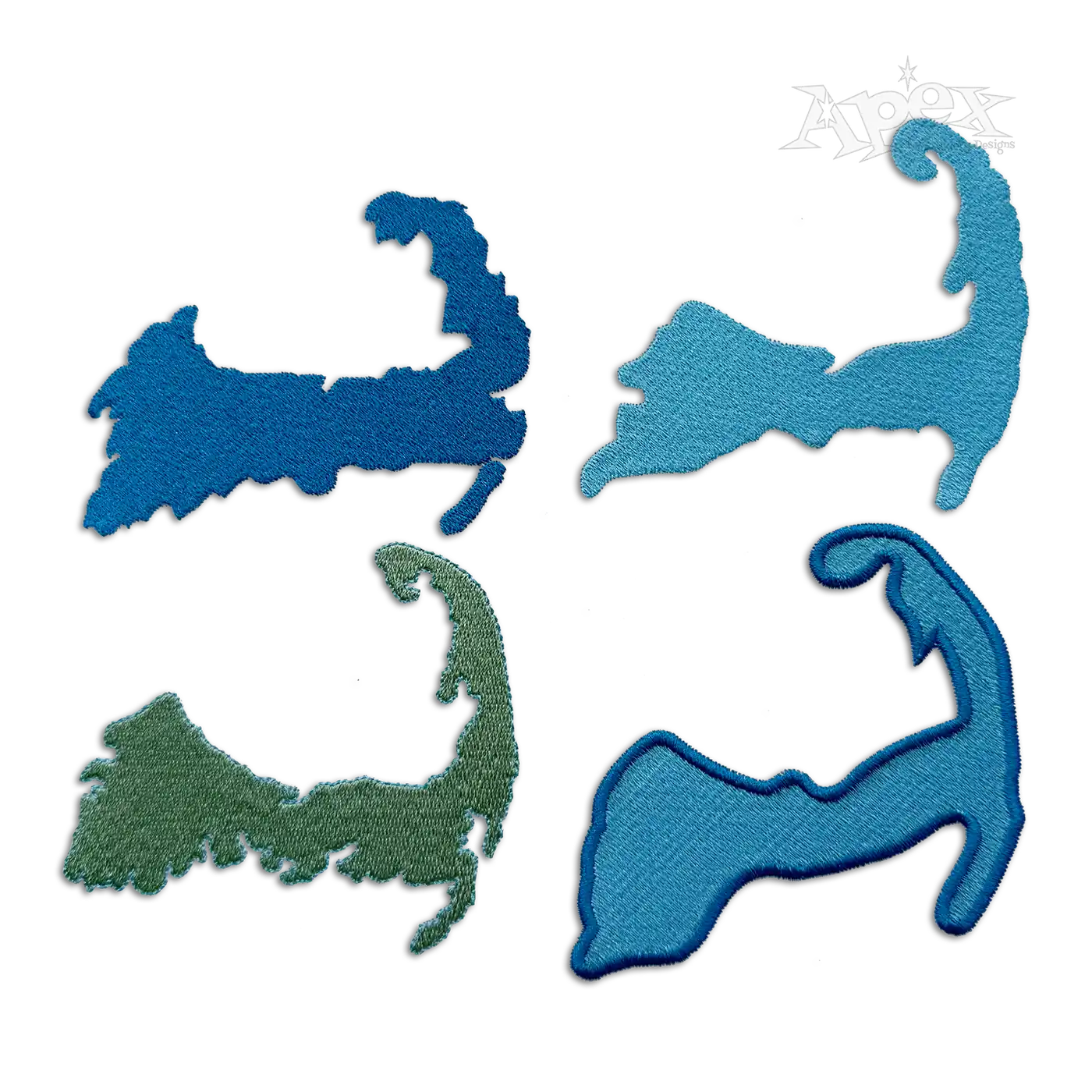 Cape Cod Map Silhoutte Machine Embroidery Design