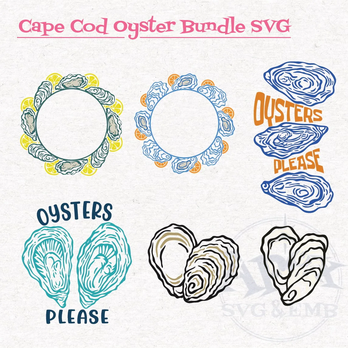 Cape Cod Oyster Bundle SVG