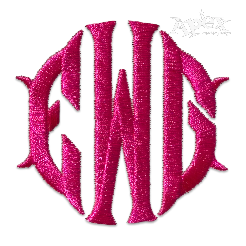 Carol Monogram Machine Embroidery Font Letters