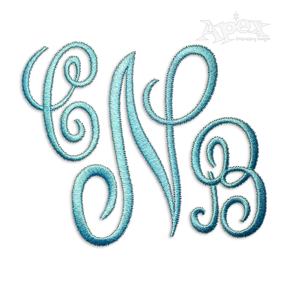 Cayman Curlz Machine Embroidery Font by Apex Designs