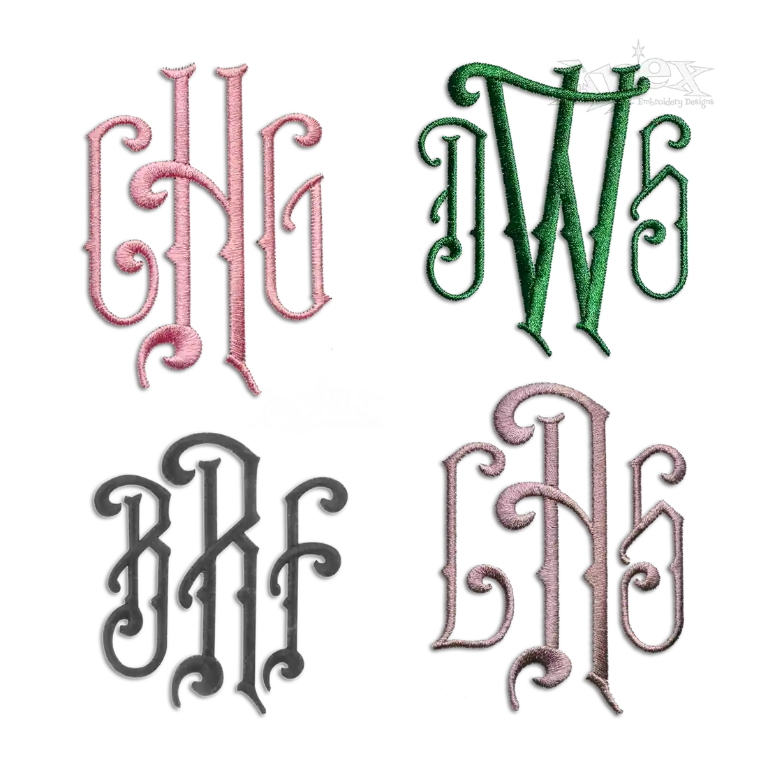 Charleston Monogram Machine Embroidery Font by Apex Digitized All