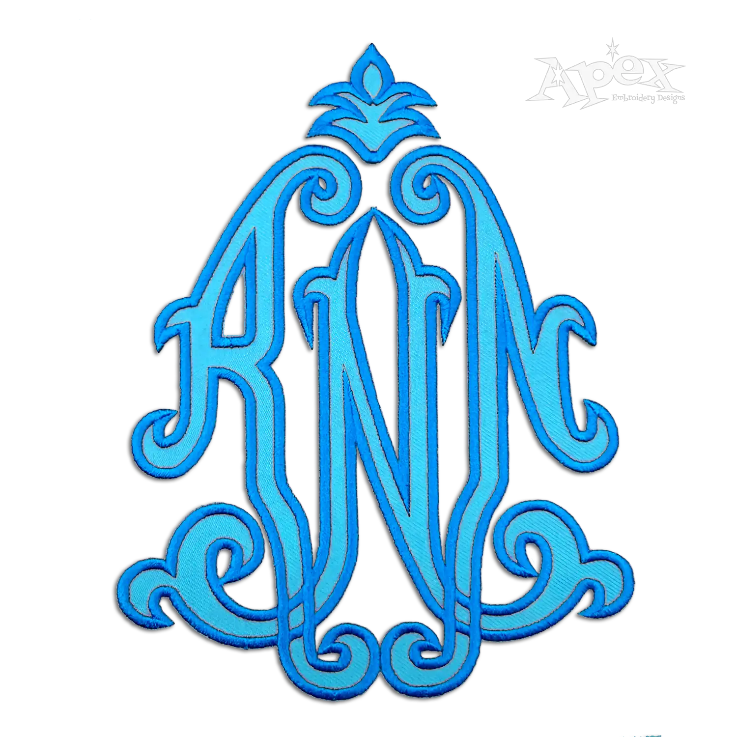 Fleur Embroidery Font Monogram Sample RNN