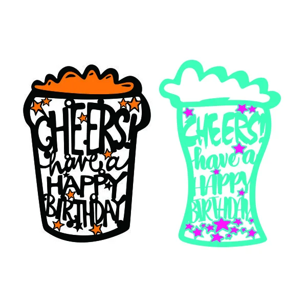 Cheers Have a Happy Birthday Mug SVG Cuttable Design