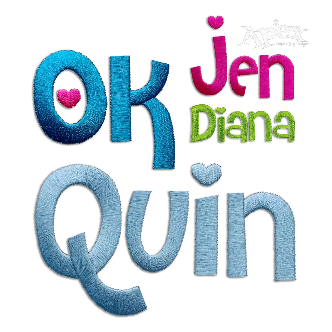 Cheri Machine Embroidery Font by Apex Digitizing
