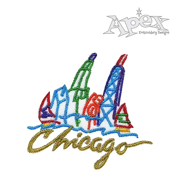 Chicago City Embroidery Design