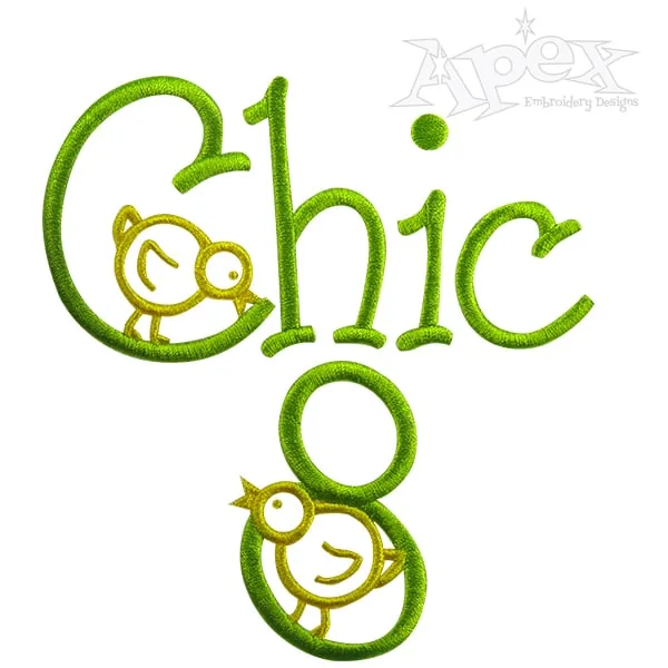 Chicken Embroidery Font