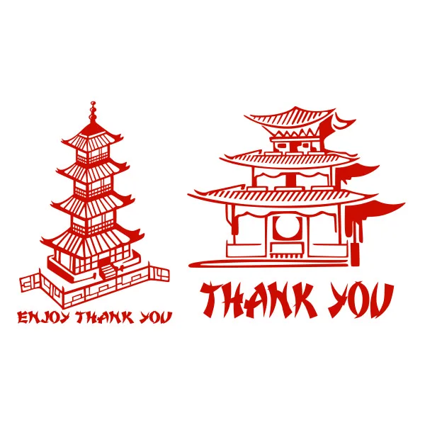 Chinese Thanks Tower Cuttable Design