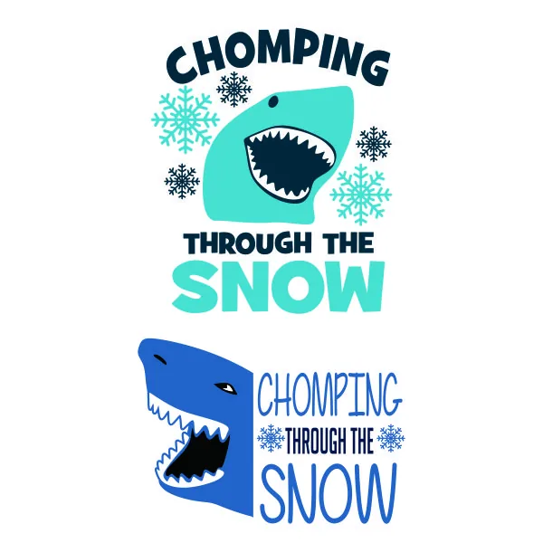 Chomping Through the Snow Shark SVG Cuttable Design