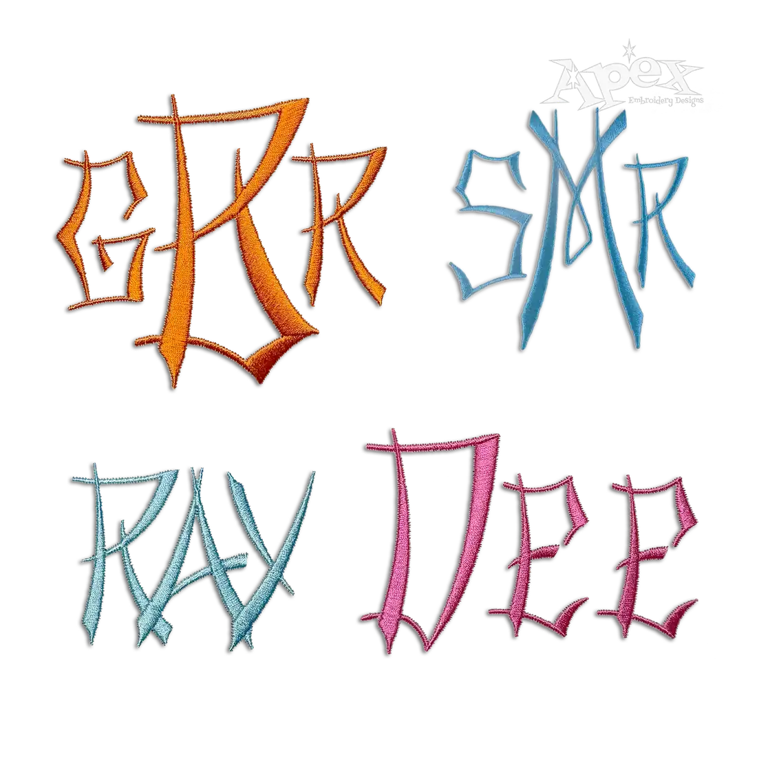 Chopstick Chinese Stick Machine Embroidery Font by Apex