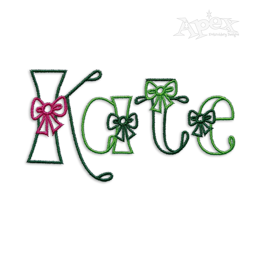 Christmas Bow Embroidery Fonts Machine Embroidery Design