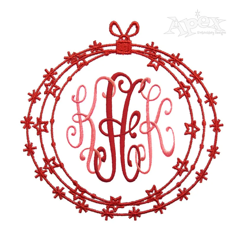 Christmas Circle Frame Embroidery Design