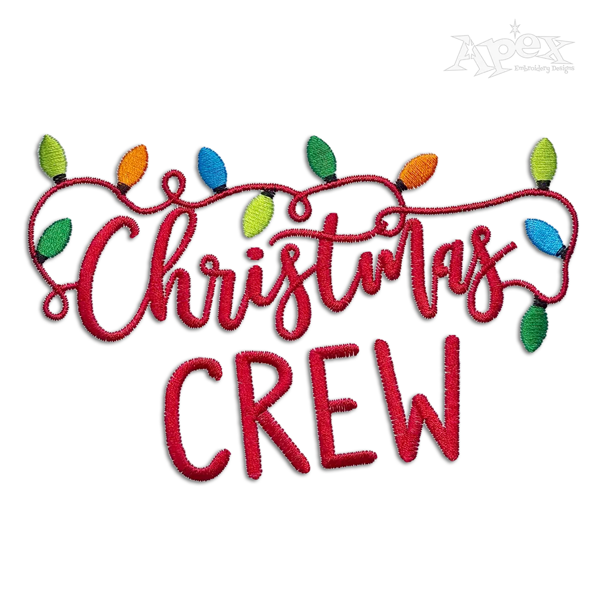 Christmas Crew Word Art Machine Embroidery Design by Apex