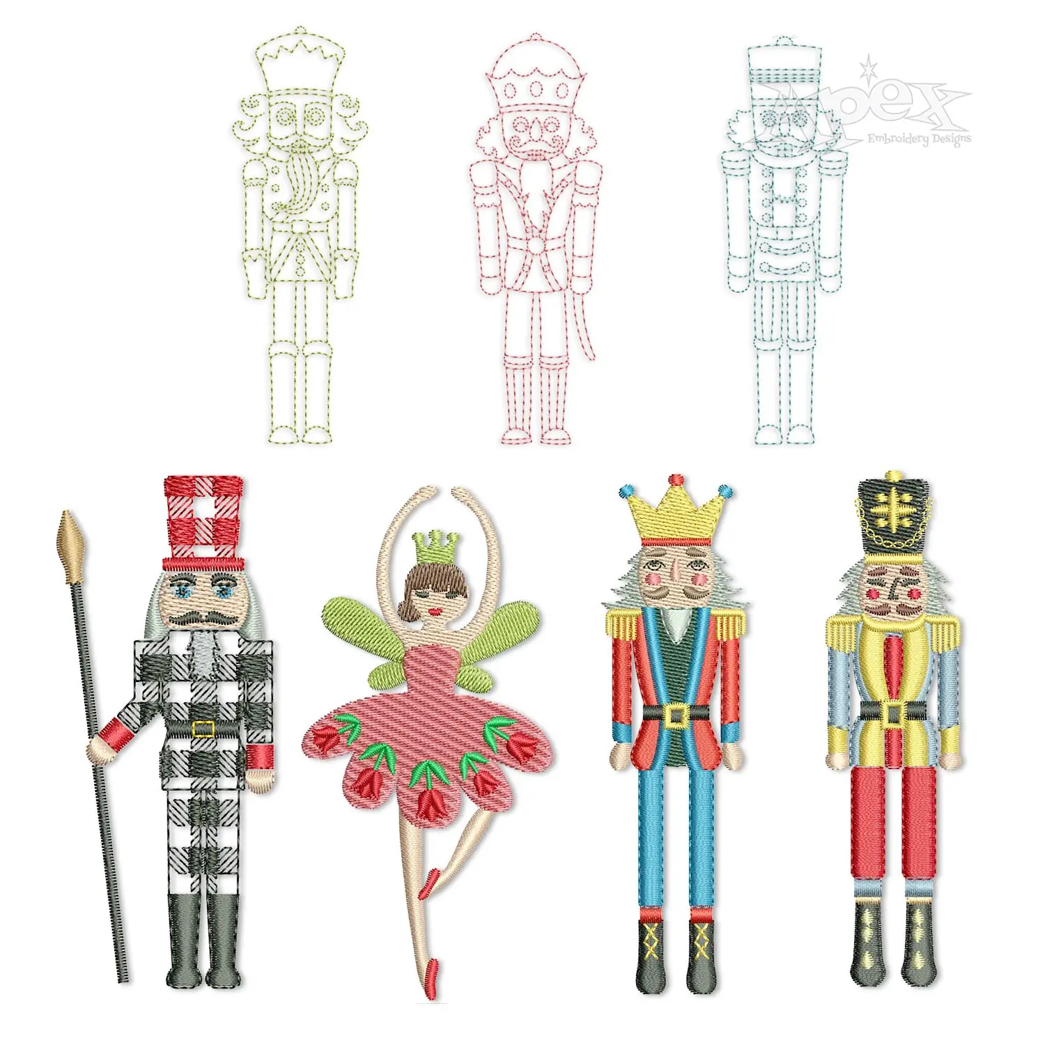 Christmas Nutcracker Solider Dancing Fairy Machine Embroidery Apex all